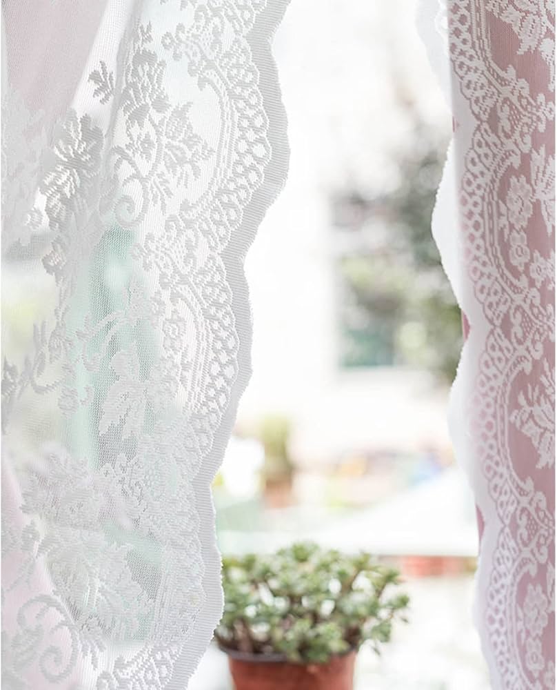 両開き間仕切りカーテンフリルフラワー淡い花柄